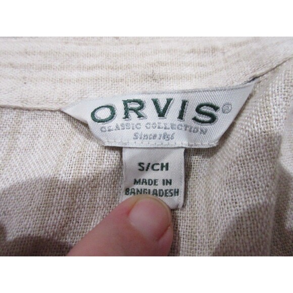 Orvis Classic Collection Linen Blend Shirt Women's Small Button Down Striped - Picture 4 of 10